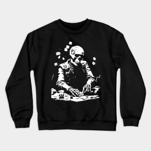 skeleton playing dice Crewneck Sweatshirt